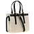 Mini borsa shopping Versace Rivière in lino beige - vista 2