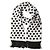 Dolce & Gabbana Sciarpa stola in pizzo a pois bianco e nero con frange