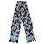 Dolce & Gabbana Sciarpa in seta con motivo floreale nero e blu e frange