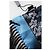 Dolce & Gabbana Sciarpa in seta con motivo floreale nero e blu e frange - vista 3