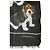 Dolce & Gabbana Sciarpa frangiata con stampa cane in lana modal nera - vista 2
