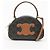 Céline Tri-Op Canvas Half Moon Crossbody Bag Tan