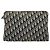 Dior Pouch piatta con zip Oblique Jacquard Blu