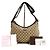 Gucci Borsa a tracolla a mezzaluna a righe con logo GG
