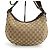 Gucci Borsa a tracolla a mezzaluna a righe con logo GG - vista 3