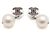Chanel Orecchini Season Silver Crystal CC Logo Pearl Drop
