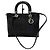 Dior Lady Cannage Tote Bag Black Silver Medium