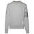 Thom Browne Relaxed Fit Loopback Terry Sweatshirt mit Ton-in-Ton-Streifen und RWB-Tab