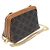 Céline Borsa a tracolla e clutch Triomphe in tela e pelle d'agnello marrone - vista 3
