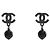 Chanel Orecchini CC a goccia con perline nere