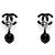 Chanel Orecchini CC a goccia con perline nere - vista 3