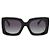 Chanel Gafas de sol para mujer de montura rectangular negra y dorada