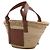 Loewe Borsa Tote Piccola a Cesto in Raphia Marrone - vista 2