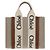 Borsa Woody Canvas Tote Chloé marrone