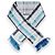 Dolce & Gabbana Sciarpa Wrap in Seta a Righe Bianche e Blu con Frange - vista 2