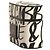Dolce & Gabbana Custodia Airpods in pelle bianca e nera con logo Scribble in rilievo - vista 2
