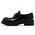 Prada Black Leather Triangular Logo Brushed Women's Loafers