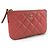 Chanel Mini Pochette Caviar Rosa in Pelle - vista 3