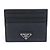 Prada Black Saffiano Leather Triangle Logo Card Holder