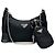 Prada Borsa Hobo in Nylon con Catena Nera a Tracolla - vista 2