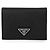Prada Saffiano Triangle Logo Compact Wallet