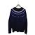 Moncler Navy Blue Nordic Pattern Leather Logo Mockneck Knit