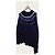 Moncler Navy Blue Nordic Pattern Leather Logo Mockneck Knit - view 2