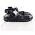 Prada Sandali ciabatte in pelle argento con Velcro - vista 5
