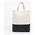 Céline Borsa Cabas Two-Way in pelle di vitello Cream Black - vista 2