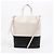 Céline Borsa Cabas Two-Way in pelle di vitello Cream Black - vista 5