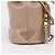 Prada Borsa Secchiello in Pelle Beige Grace Triangle Logo Cap - vista 6