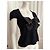 Top Chanel preto de viscose e elastano com detalhe de laço - vista 3