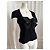 Top Chanel preto de viscose e elastano com detalhe de laço - vista 5