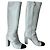 Botas altas con puntera de cuero azul claro Chanel