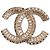 Chanel CC Logo Kristall Brosche Silber - Ansicht 2