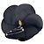 Chanel Spilla vintage a fiore di camelia in raso nero - vista 3
