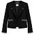 Chanel Cropped Jacke aus schwarzer Wolle
