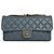 Chanel Bolsa de ombro com aba acolchoada em couro azul 2012
