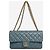 Chanel Bolsa de ombro com aba acolchoada em couro azul 2012 - vista 2