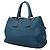 Borsa Tote Aperta Convertibile Prada Blue Vitello Daino - vista 2