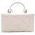 Chanel Vanity Case Small CC in Pelle di Vitello Matelassé Bianca con Top Handle - vista 2