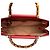 Borsa Gucci Red Medium Calfskin Bamboo Nymphaea Satchel - vista 4