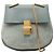 Chloé Drew Crossbody Piccola in Camoscio e Vitello Blu