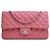Chanel Pink Medium Classic Lambskin Double Flap