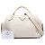 Borsa Prada White Vitello Daino Zip Top Satchel - vista 7