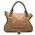 Borsa Satchel Marcie Chloé in pelle marrone Large