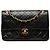 Chanel Black Small CC Quilted Lambskin Double Flap