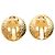 Orecchini a clip Chanel Gold CC placcati in oro con perle sintetiche e cornice a corda - vista 2