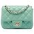 Chanel Green Mini Square Classic Lambskin Single Flap