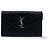 Autre Marque Saint Laurent Classic Monogram Wallet on Chain Matelasse Chevron Leather Small